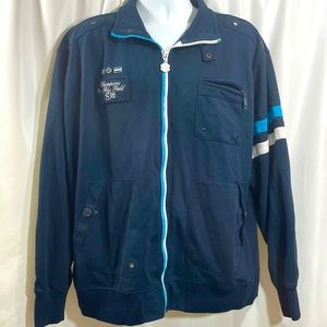 Parish Nation Dark Blue Graphic Zipper Jacket 3XL